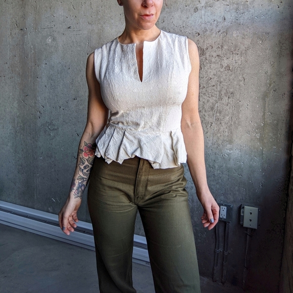 Robert Rodriguez Tops - Robert Rodriguez Ivory White Sleeveless Blouse Top Size XS/S